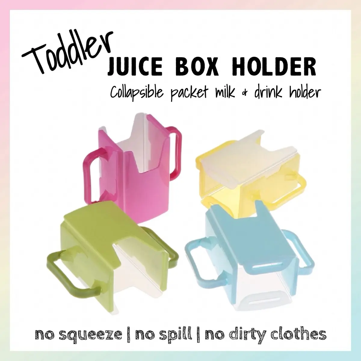 Juice Box Packet Drink Milk Holder No Spill Adjustable Baby Toddler Kids Milo