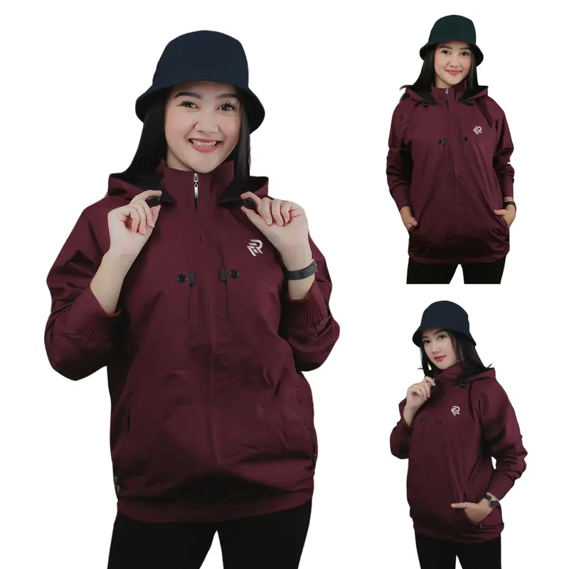 Jaket Pria Red flags Jaket Parasut Casual Adventure Wanita Simpel Bordir Taslan Premium Furing Fleece Tebal Lembut  Windbreaker Original Lokal Red Flags M L XL XXL Mustard 5