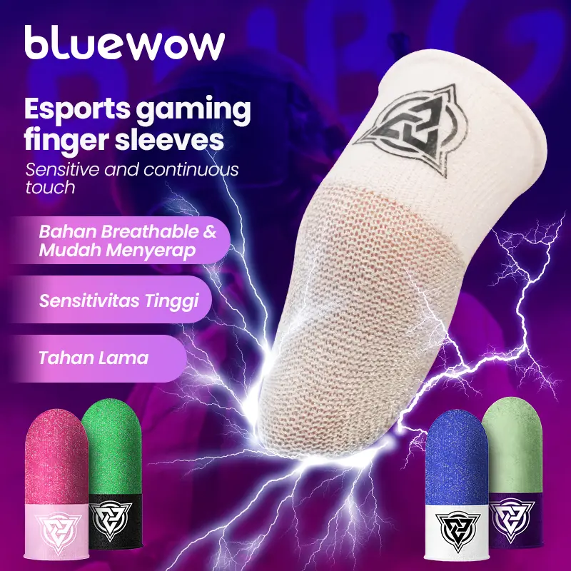 BlueWow V4 Ice SilkFinger Sleeve/Pro Lengan Jari- Putih Sarung Jari Gaming Generasi Baru - Material Ice Silk/Shark Gaming-Material Nanofiber Premium | High Sensitivity & No Miss Touch | Anti-Sweat + Screen Safe untuk Garena/PUBG/MLBB BlueWow V4 Ice SilkFinger Sleeve/Pro Lengan Jari- Putih Sarung Jari Gaming Generasi Baru - Material Ice Silk/Shark Gaming-Material Nanofiber Premium | High Sensitivity & No Miss Touch | Anti-Sweat + Screen Safe untuk Garena/PUBG/MLBB