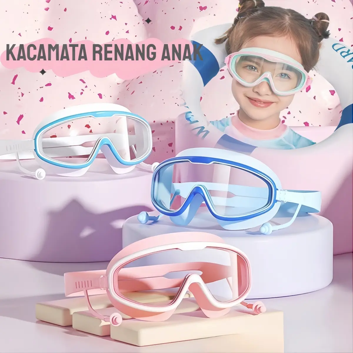 [COD]Kacamata Renang Anak umur 3-18 y Anti Fog Silicon Kaca Mata Renang Anak Laki Laki /Perempuan Kaca Mata Renang Anak