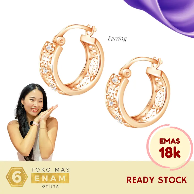 Anting Emas Radiantz Collection SDW - Rosegold 18k 0