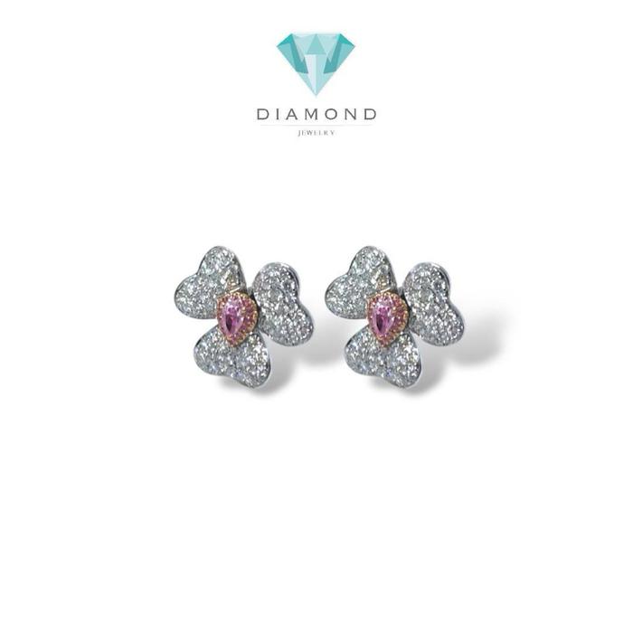 Gambar Diamond Flower Pink earring 18k-Diamond Jewelry dari Diamond Jewelry Kota Administrasi Jakarta Utara Tokopedia
