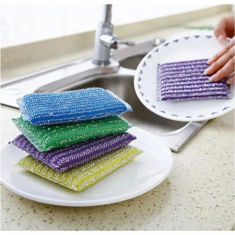 Spons Cuci Piring Warna Warni Spon Sponge Sabut Jaring Alat Dishwashing Dapur Masak Busa Serbaguna Strong 5