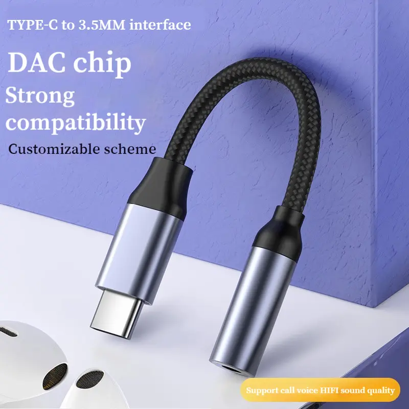 Bộ Chuyển Đổi tai nghe Type-c sang 3,5 mm, Tương thích với Apple và Android, Bộ Chuyển Đổi tai nghe Apple, Cáp dữ liệu âm thanh Lightning sang 3,5 mm, Điều khiển dây 3,5 mm, Thích hợp cho tai nghe 0