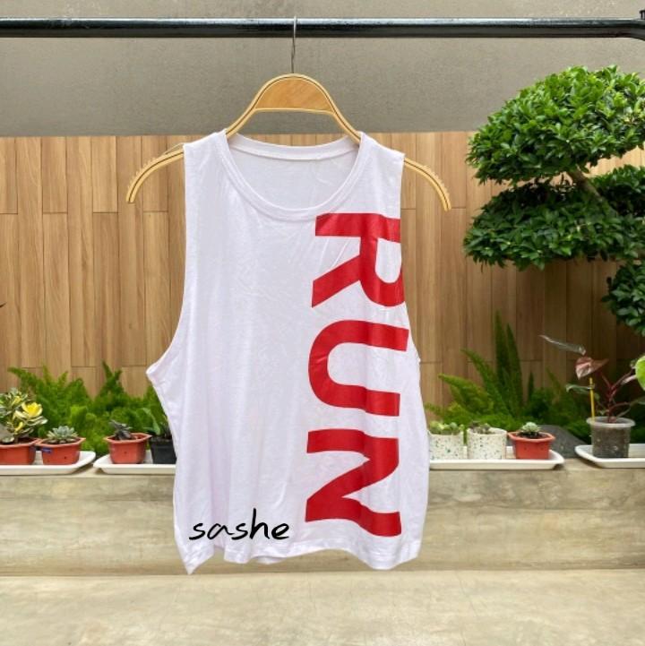 Run Tank Baju Kaos Atasan Tanktop backfit Olahraga Wanita Senam Aerobic Zumba 6