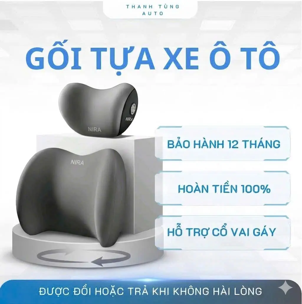 NIRA MẪU MỚI - GỐI TỰA XE Ô TÔ Bằng Cao Su Non Mềm Mại Cho Xe Hơi Ô Tô Đệm Vòng Cung 3D Hỗ Trợ Thoáng Khí - 1