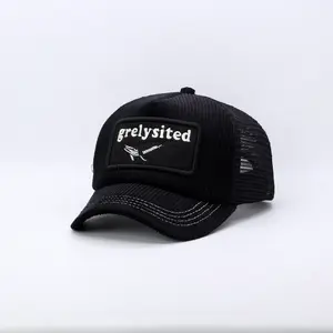 TOPI JARING TRUCKER HAT LIDAH PENDEK HITAM VISOR PENDEK WHALE GRELYSITED