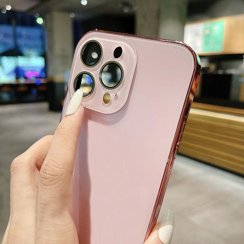 Ốp Điện Thoại, Ốp Cho iPhone 11, 14, 13, 12promax, 14pro, 14plus, 11promax, Ốp, Phong Cách Ins, Bán Chạy, Cao Cấp, Với Màng Bảo Vệ Ống Kính, Phong Cách Đơn Giản, Viền Mềm, Màu Trơn Vỏ Nhỏ Gọn Ốp Lưng Điện Thoại, Tương Thích Với iPhone 15promax