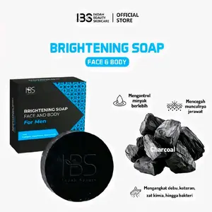 IBS (1pcs hitam) Sabun Perawatan Muka Pria Membersihkan Pencerahan Oil Control & Acne Facial Memudarkan Mencerahkan Wajah