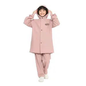 Daff Jas Hujan Anak Setelan Jacket dan Celana Usia 7-13  Tahun Kuat Elastis Anti Rembes Mantel Anak Bahan PVC Tebal & Jahitan Double Reas dengan Pelindung dan Scotch Light