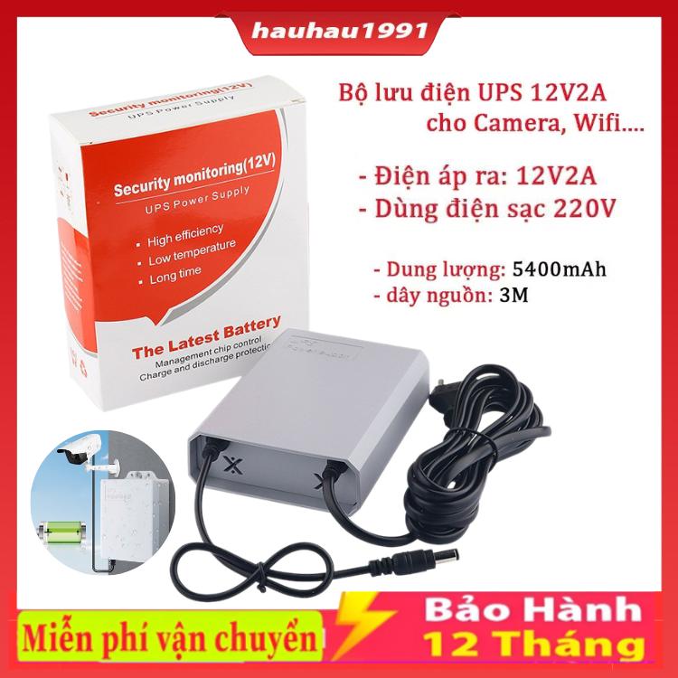 Bộ lưu điện DUNG LƯỢNG CAO dành cho Wifi Camera - UPS 12V - kèm Nguồn (đã bao gồm Pin)
