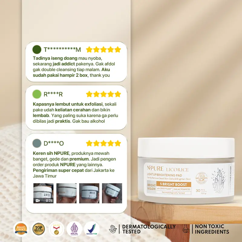 【LIVE ONLY】NPURE Brightening Exfoliating Pad Licorice 40pads Hitam Mencerahkan 3