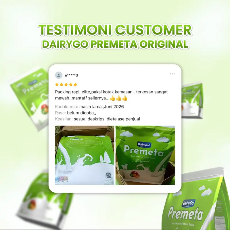 Susu Kambing Etawa Bubuk Original 1 kilogram Atasi Asma Infeksi Paru-Paru TBC dan Masalah Pernapasan Lainnya / Aman Untuk Diabetes / Premeta Original 4