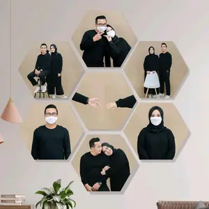 Cetak foto segi enam isi 7 Dipasang di Dinding