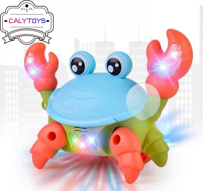 Gambar (ADA BATERAI 3AA) Mainan edukatif anak hewan kepiting elektrik cute crab walking musik lampu warna warni SNI - ADA BATERAI dari CALYTOYS Kota Administrasi Jakarta Pusat Tokopedia