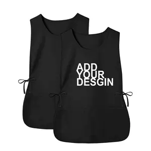 PRODUK TERBARU! Custom LOGO Printing Embroidery Advertising Shirt Vest Worker Clothes Party Activity Floral Uniform Waistcoat Cleaning Apron