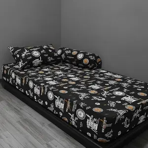 Sprei best seller - Sprei Kain Katun Dingin Karet Anti Geser Sarung Bantal dan Guling 1 Set Aesthetic Sprei 90x200 Satu Set Bed Bahan Premium Mudah Dipelihara Desain Praktis