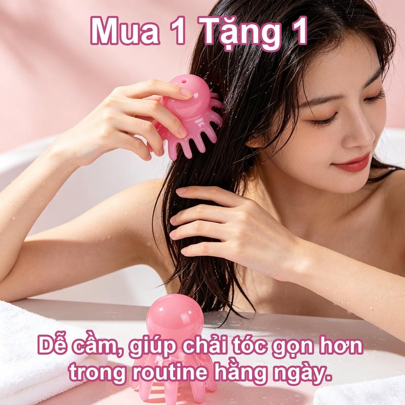 【Mua 1 tặng 1】Lược bạch tuộc thiết kế tám nhánh, chạm da đầu cảm giác thoải…