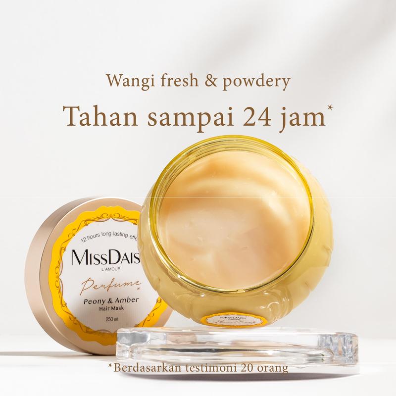 [HAIR MASK] MISS DAISY French Perfume Hair Mask Peony &Amber 30ml | Hairmask Rambut Halus Mengkilap | Wangi Tahan Lama | Hit Protection Hair Mask | BPOM 5