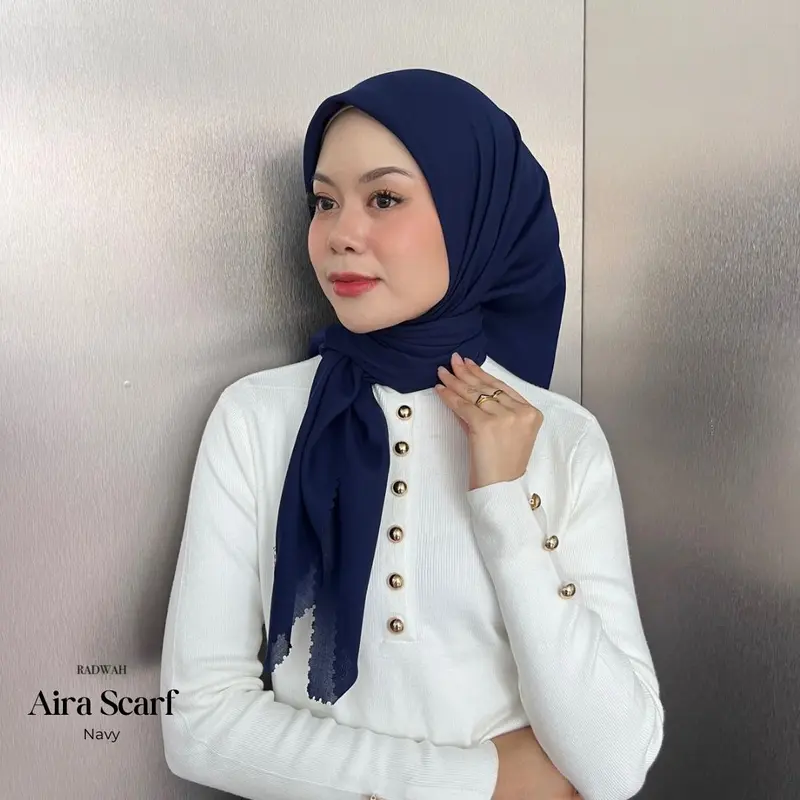 [BEST SELLER] Radwah - Premium Aira Scarf - Premium Voal Ultrafine - Hijab Segi Empat Mudah dibentuk  & Nyaman Dipakai 6