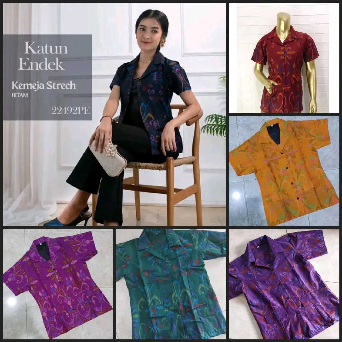 kemeja  Wanita cewek Dewasa katun ndek print