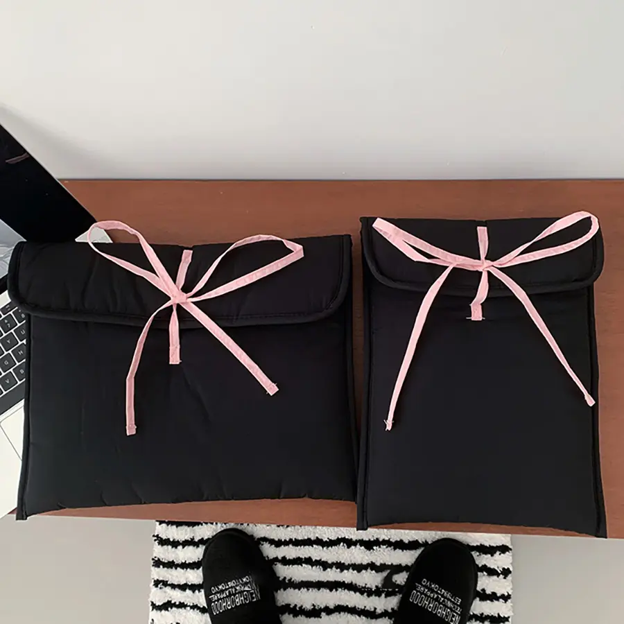 1PC ins Ballet Style Girl Heart Bow Laptop Bag, Unique Design, Cute Tablet iPad 11 inch Inner Tank Bag