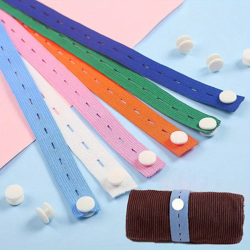 Dây đàn hồi, có nút, dây buộc Có Thể Co Giãn Dây buộc buộc, dây đeo lưu trữ quần áo cuộn, dây đeo lưu trữ quần áo Có Thể Điều Chỉnh với nút, tiết kiệm không gian hành lý du lịch, dụng cụ sắp xếp ngăn kéo và tủ quần áo 4