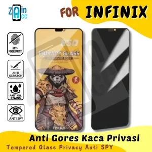 Anti Static Privasi ESD For Infinix Tempered Glass Privacy Anti Static For Infinix Tahan air