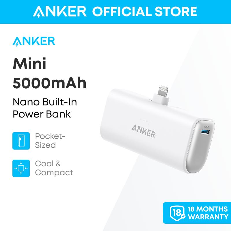 [Anker] Sạc dự phòng Anker Nano 621 cho iPhone, tích hợp đầu nối Lightning được chứng nhận MFi, dung lượng 5000mAh 12W, Tương thích với iPhone 14/14 Pro / 14 Plus, iPhone 13 và 12 Series - A1645