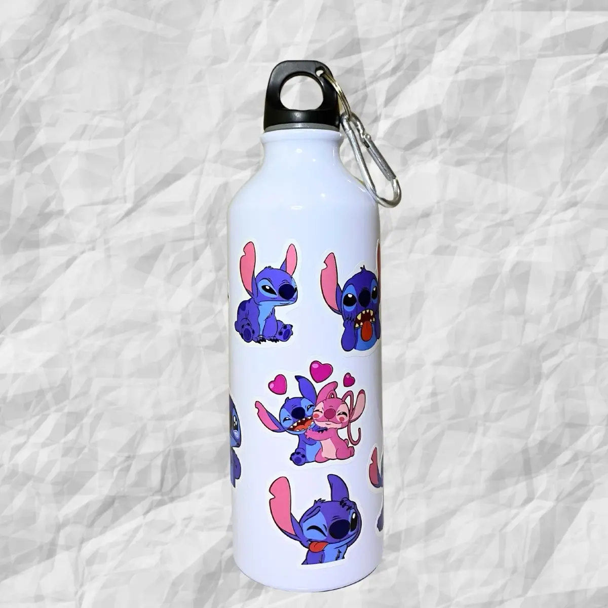 Bottle Bdelloids Stitch / Botol Alumunium / Botol Alumnium Polos Custom / Botol Minum / Botol lucu Botol Minum Anime /Botol Olahraga Botol Sporty Botol Ringan Botol Minum Custom Botol Minum Stiker Gambar Lucu Kartun Carabiner GantunganKunci tumbler Vacuum