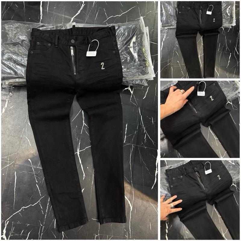 Quần jeans d2 màu đen khoá lệch cho namm Nam