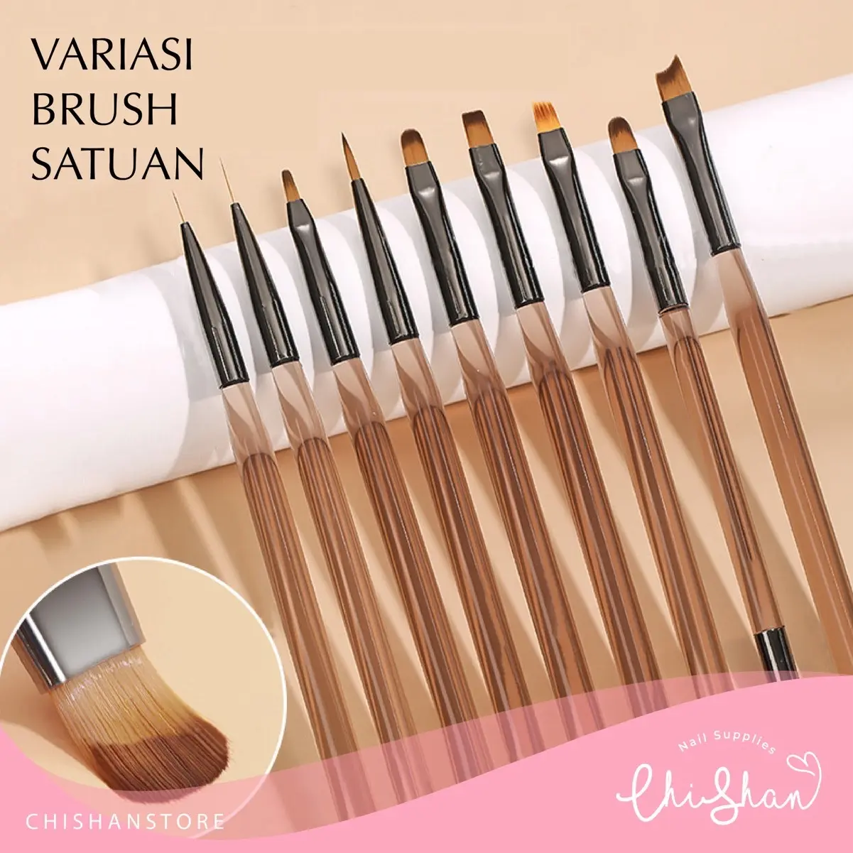 NAIL ART BRUSH KUAS KUKU OVAL LINER BUNGA NAIL ART