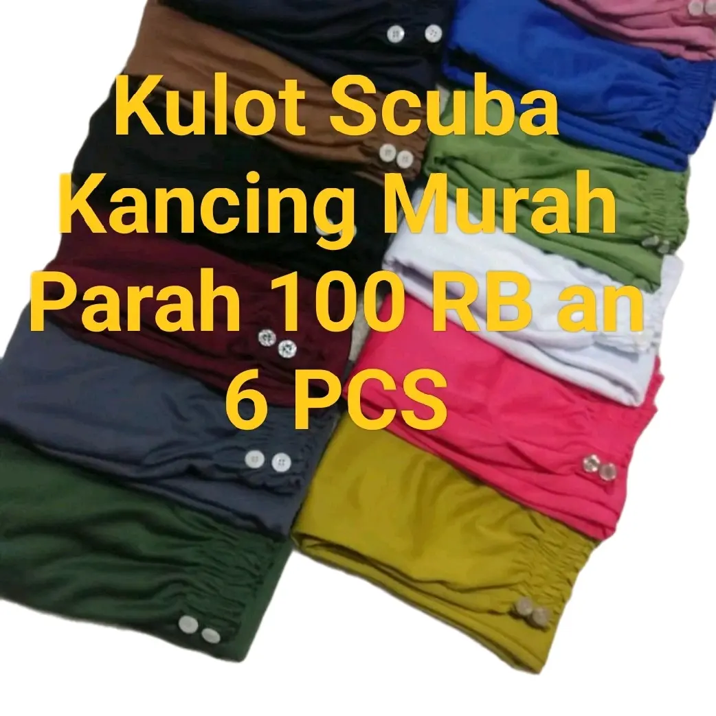 Celana Kulot 100Ribuan Dapat 6 Pcs Variasi Kancing Bahan Scuba // Clana Kulot Panjang Wanita Cantik Nyaman