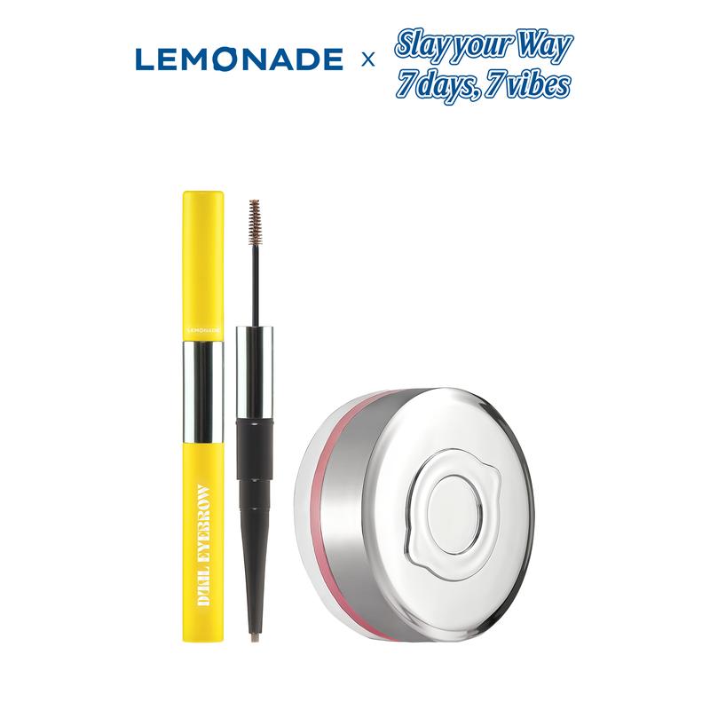 Combo 01 Má hồng căng bóng dạng phấn nước thuần chay Mirror Mirror Blush Cushion 8g và 01 Chì kẻ mày 2 đầu bền màu Lemonade Dual Eyebrow 2.75g