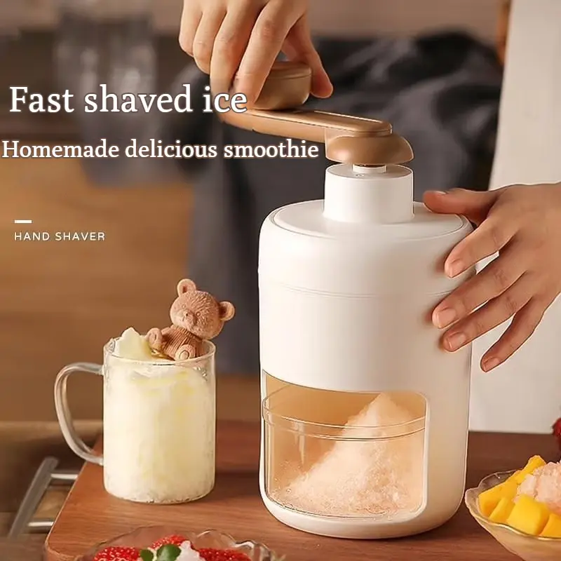 Manual Handheld Snow Ice Shaver Machine for Kitchen - Easy Ice Shaver and Ice Crusher - Utensils, Cover