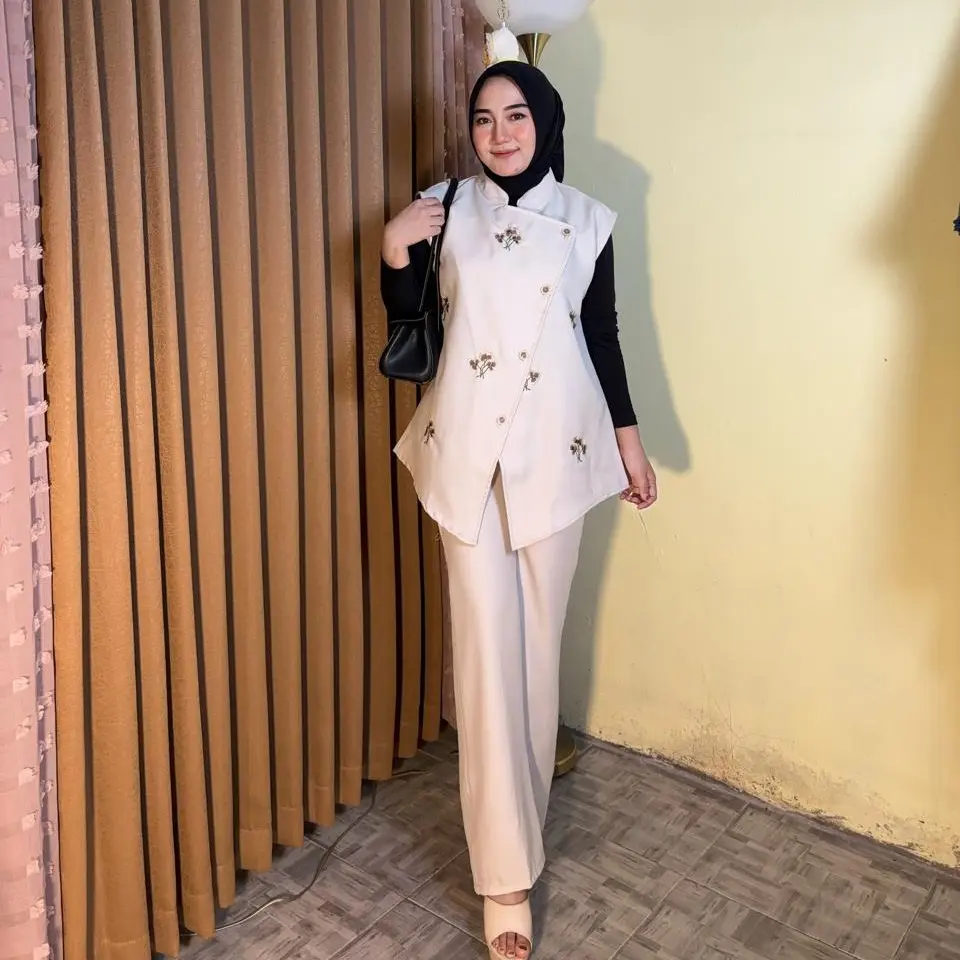 Onset Vest Rompi Bordir Korean Style Casual Outer wanita Setelan Blazer Setelan Blazer