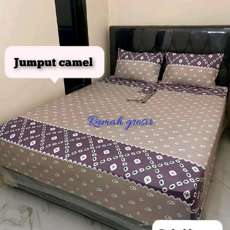 SPREI DOBEL KARET ANTI GESER UKURAN KOMPLIT SPREI MOTIF JUMPUTAN SOLO//SPREI JUMPUTAN BEST SELLER/SPREI BATIK JADUL 7
