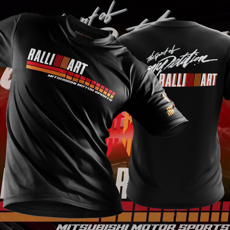 T-shirt Tuning Homme Mitsubishi Ralliart JDM - Impression Sublimation Noir