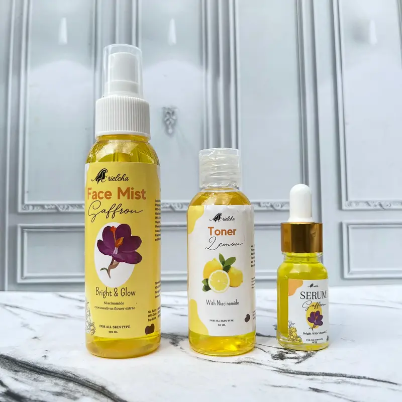 Paket Glowing Serum Saffron + Face Mist + Toner Pelicin Ekstra Lemon 0