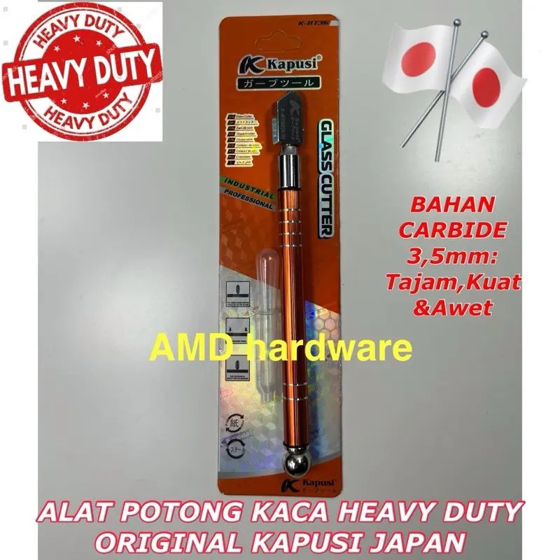 ORIGINAL KAPUSI JAPAN Glass Cutter K-8736 Alat Potong Kaca Oil Glass Cutter Pisau Pemotong Keramik Profesional