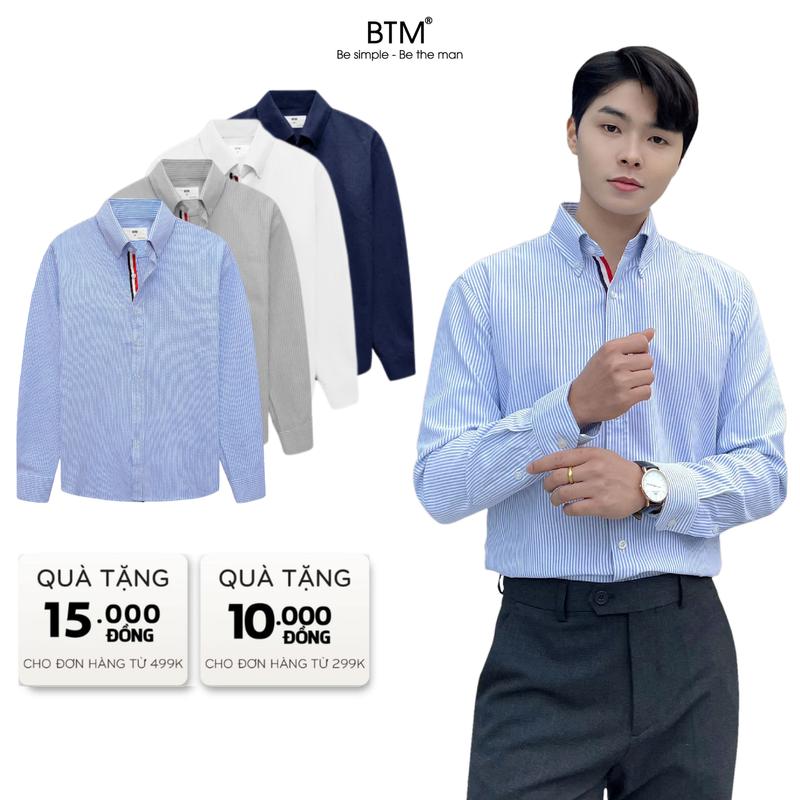 Áo Sơ Mi Nam Dài Tay BTM Vải Oxford Cúc Cổ Cố Định Button-Down Nẹp Viền Trang Trí - Mã 1.617