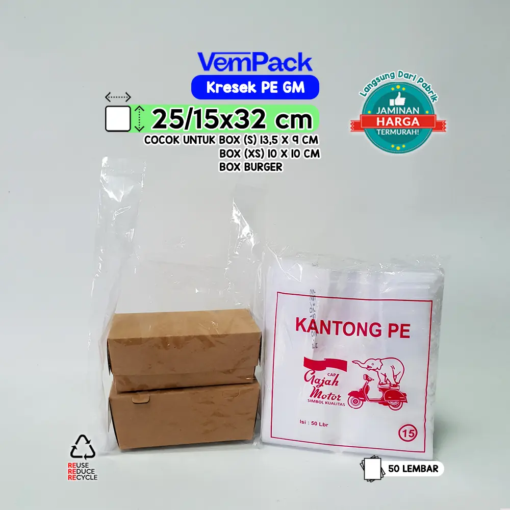 Kantong Plastik PE / Kantong Kresek PE / PE Plong / Plastik Bening PE Termurah