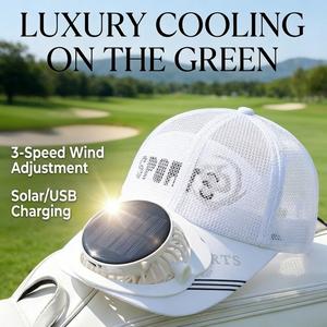 1個 ソーラー電源の扇ハット、アウトドア用USBデュアル電源冷却キャップ、釣りやキャンプに最適、夏のパーティーに欠かせないアイテム、アウトドアに適したポータブル冷却キャップ、夏のパーティー用品