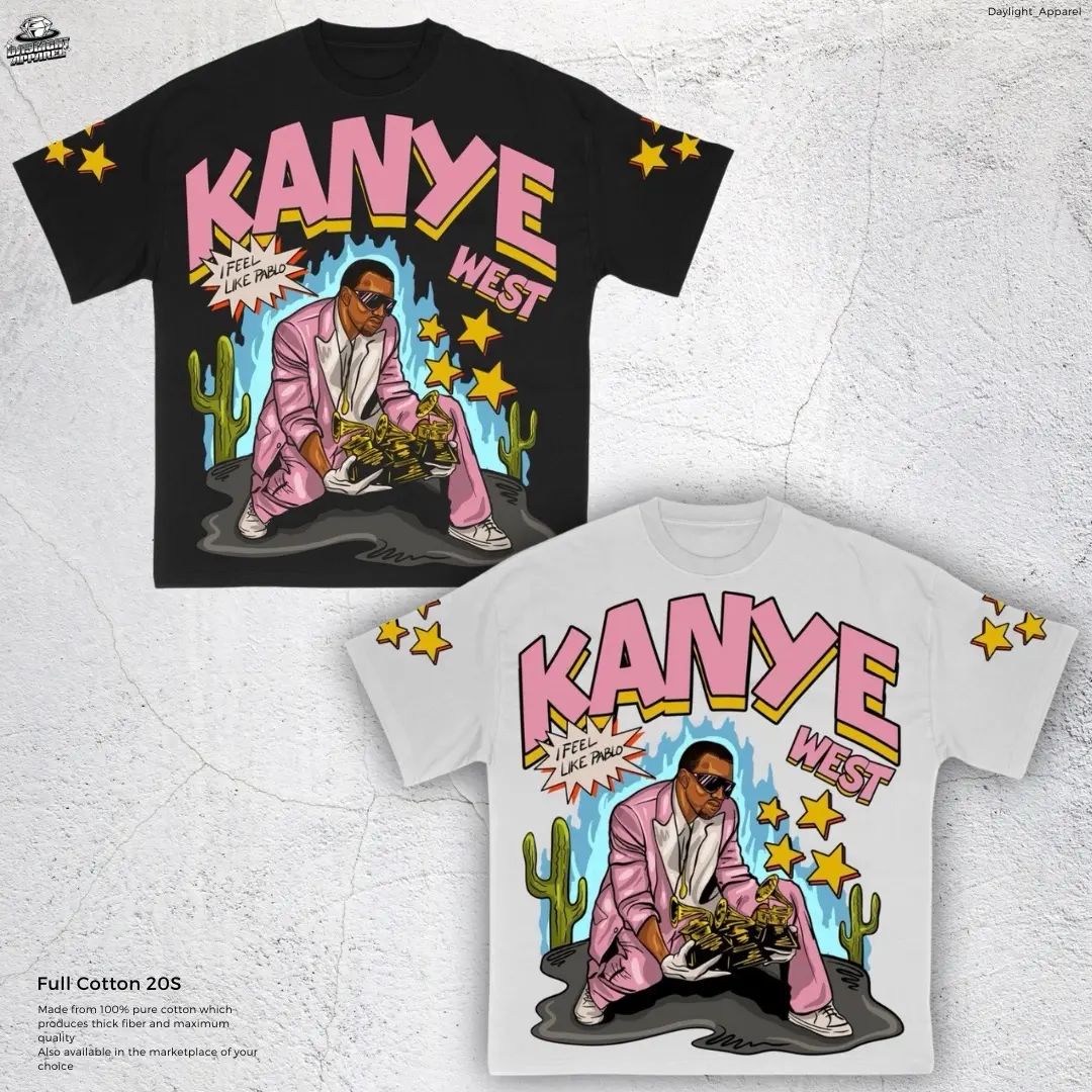 T-Shirt KANYE WEST - kaos oversize boxy Series skena
