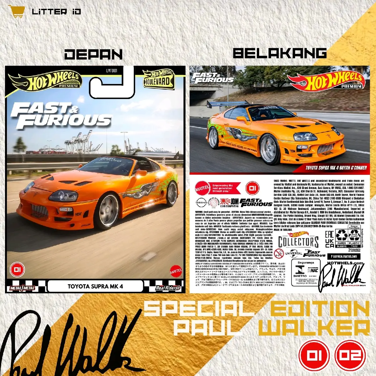 Custom Card Premium Hotwheels Toyota Supra MK4