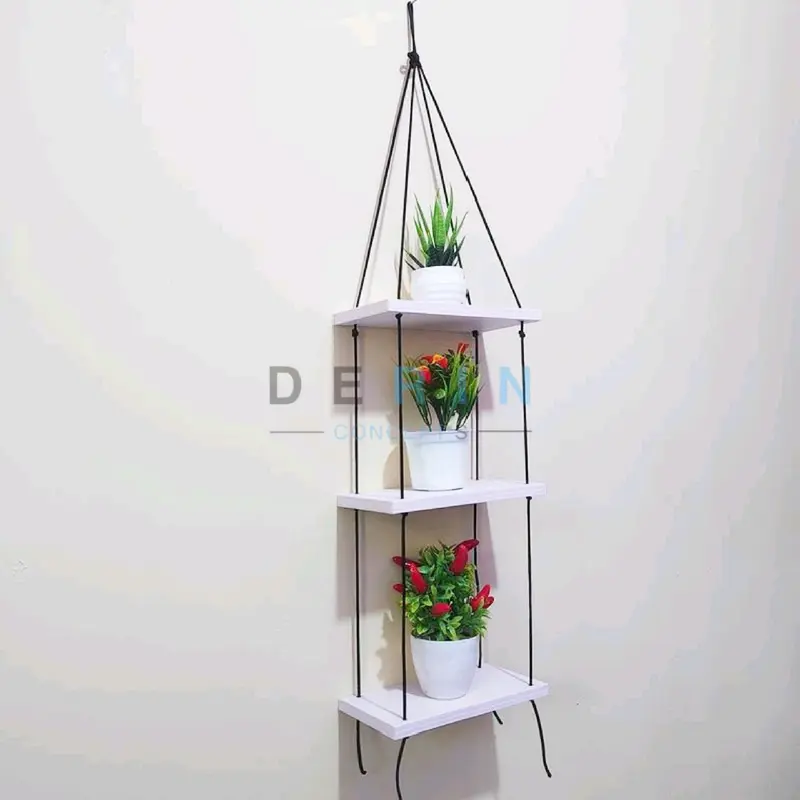 Rak Susun Dekorasi Hiasan Dinding Tali Gantung Serbaguna Model Minimalis Kekinian Furniture Rumah Modern 4