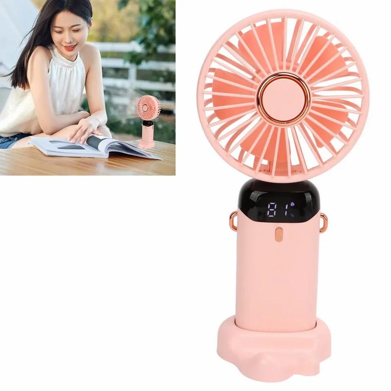 Cầm tay Mini Portable Folding Nhỏ Fan Màn hình kỹ thuật số USB sạc Desktop Mini Electric Fan 2