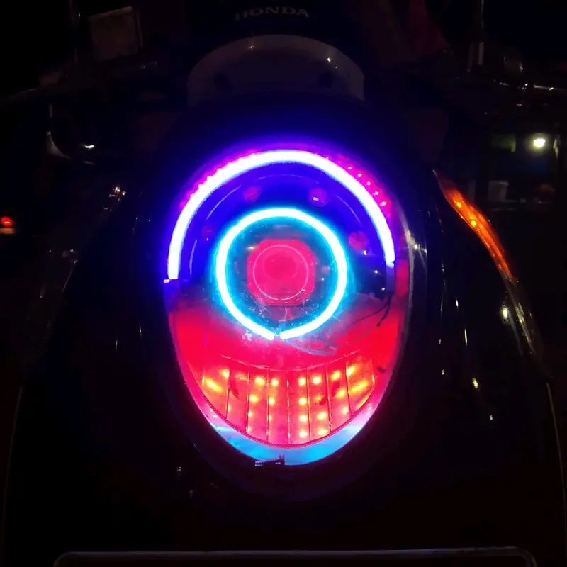 Lampu Shroud Biled 1,5 Inch Matrix Model Bulat, BMW Kecil dan Besar Custom Lampu Alis - Motorcycle 2