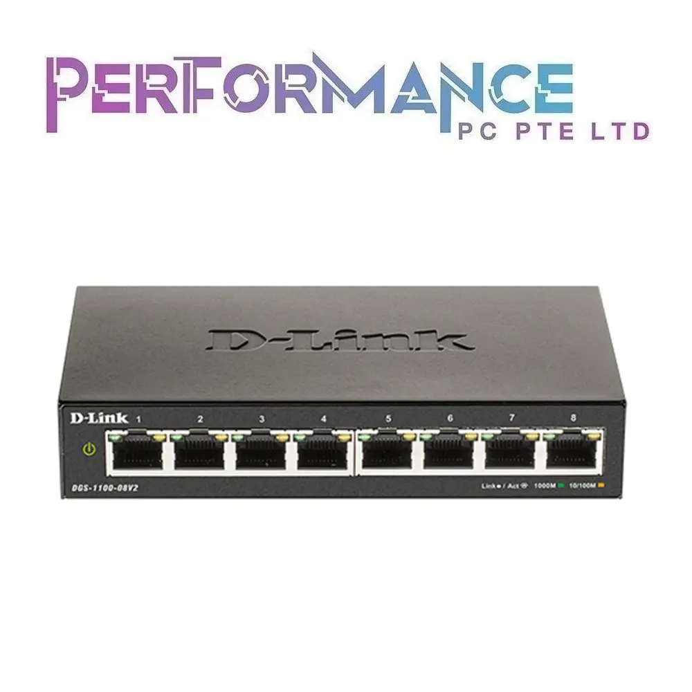 D-LINK 1100-08PV2 8-port Gigabit Smart Managed PoE (64W) Switch  (LIFE TIME WARRANTY BY BAN LEONG TECHNOLOGY PTE LTD)