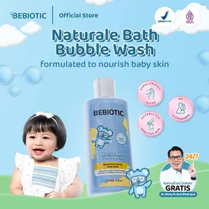Bebiotic Naturale Bath Bubble Wash 150ml - Sabun Mandi Bayi Bebas SLS, Diformulasikan dengan Chamomile, Ceramide Complex & Aloe Vera Extract